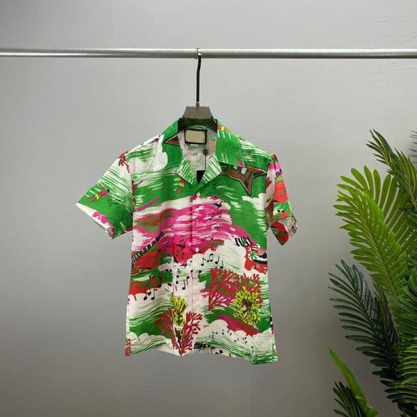 2022ss early spring new high-grade cotton printed T-shirt round neck stitching pullover short sleeves Size m l xl xxl Color black white h646s3