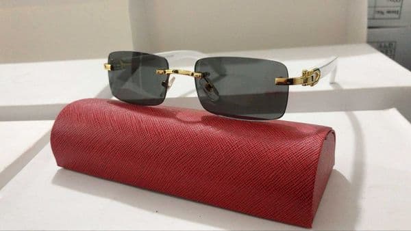 Fashion Sunglasses Frames Sunglasses Designer Women Man Glasses Transparent Rimless Square White Buffalo Horn Eyewear Driving Luxury Brand Sunglass