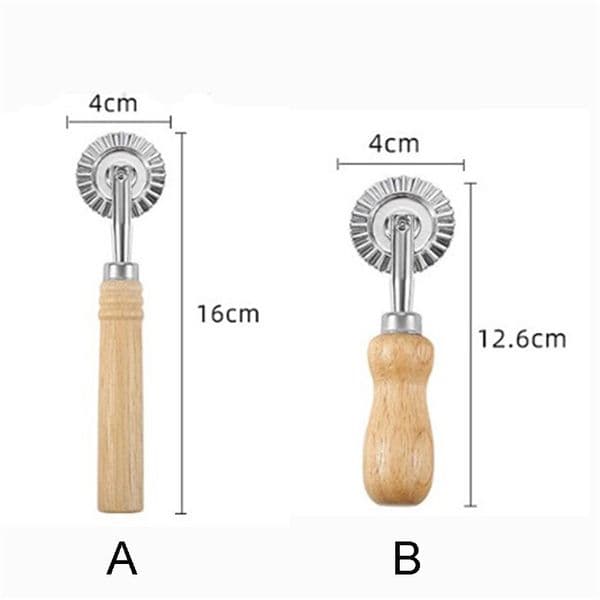 Pastry Tools Fluted Pastry Cutter Wheel Wooden Handle Ravioli Crimper Stamp Maker For Kitchen Baking Tool Gebaksgereedschap Gecanneleerde Gebaksnijder