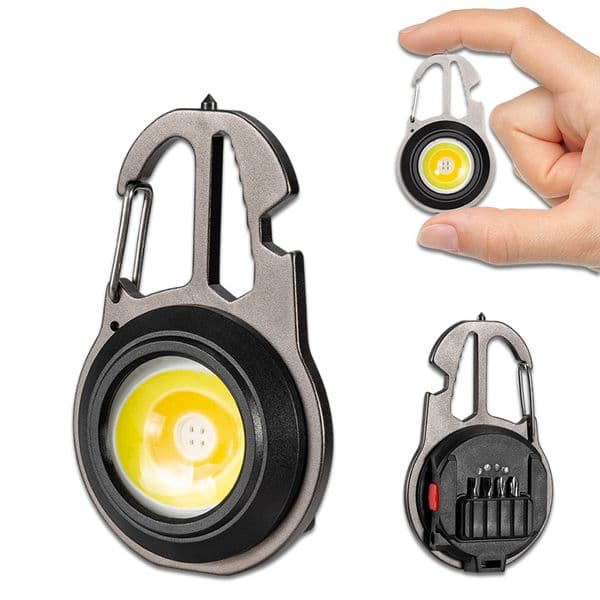 Multifunction Mini Keychain LED Flashlight with Screwdriver Super Bright Camping Light Portable Emergency Light 7 Lighting Modes