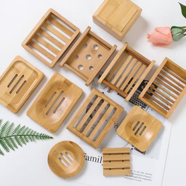 DHL shipping Multi-style Wooden Soap Dish Bamboo Wooden Soap Dish Mildew-proof Drain soap dish holder