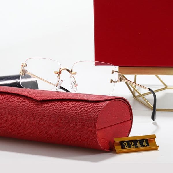 Fashion Sunglasses Frames Transparent Vintage Eyeglasses Optical Square Carti Glasses Curved Nasal Frame Men Women Sunglass With Original Case Factory Price