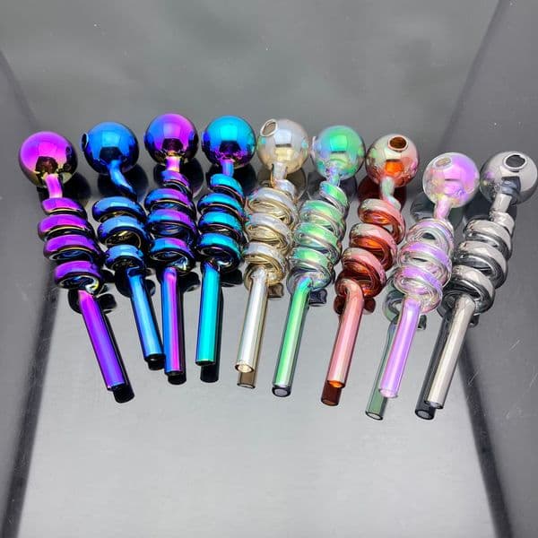 Smoking pipes hookah Oil Burner Pipes Smokings Glass Bowl Multiple colored spiral glass direct fired pot pipes