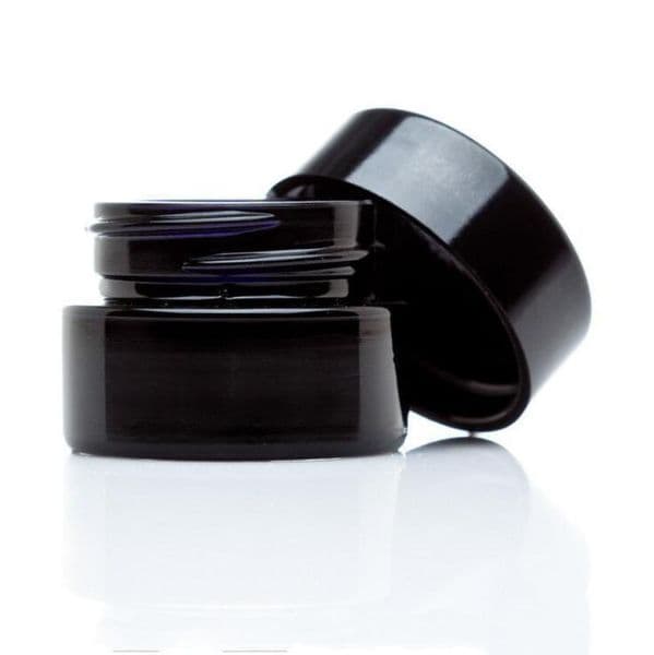 wholesale 500pcs/Lots UV Protection Full Black 5ml Glass Cream Jars Bottle Dab Dry Container