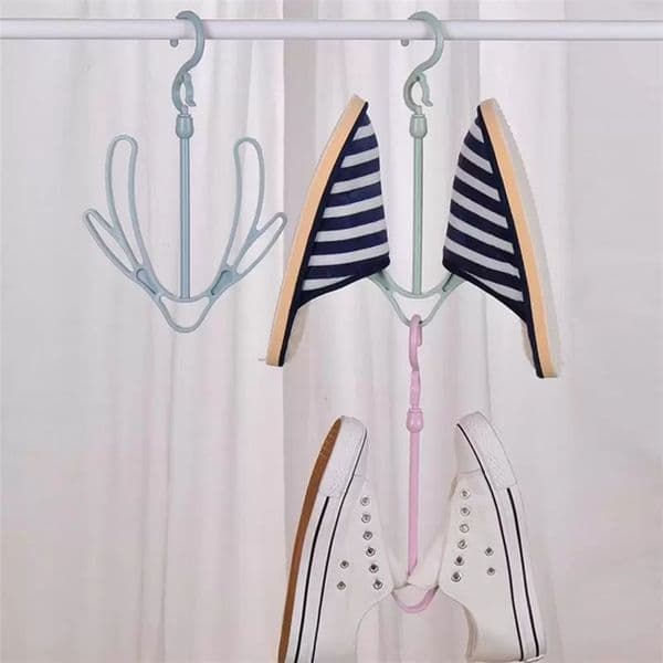 Wind-Proof Multifunction Shoes Hanging Hook Foldable Shelf Shoe Hanger Balcony Shoe Drying Rack Stand Storage Holder Racks Windproof Estante Para Secar Zapatos