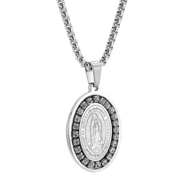 Pendant Necklaces Pendant Necklaces Virgin Virgen De Guadalupe Stainless Steel For Men Women Gold Color Mary Necklace With Zircon Diamond Mexico Jewelr CL250208