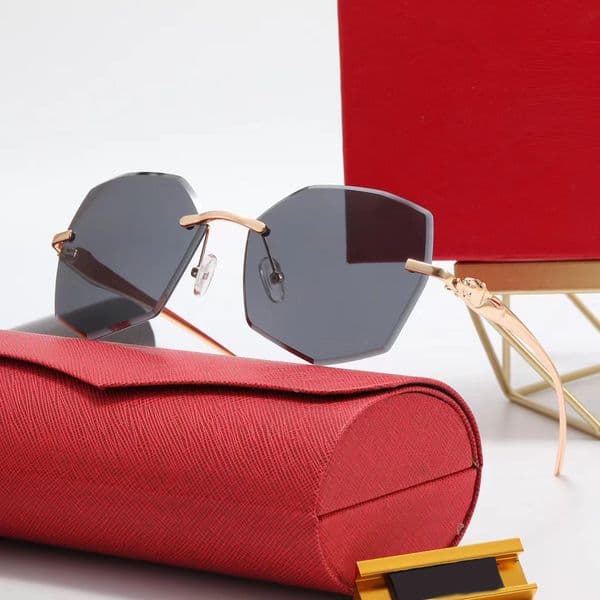 2026 Designer Sunglasses Womens Brand New Polarized Sunglasses Rimless Man Fashion Polygon Trendy Accessory Eyewear Unique Sun Glasses Eyeglasses Lunettes