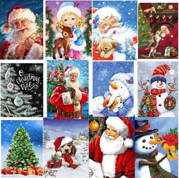 54 Styles Diamond Painting Christmas Kits For Adults 5D Santa Claus Diamonds Embroidery Snow House Landscape Mosaic Cross Stitch Crafts Home Decoration GG0825