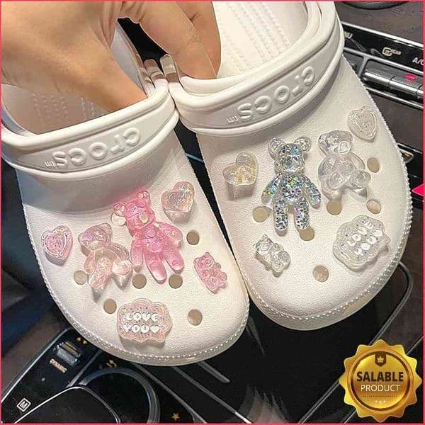 Rhinestone Bears Charms Designer DIY Animal Shoes Party Decaration Accessories for JIBS s Kid Women Girls Gifts