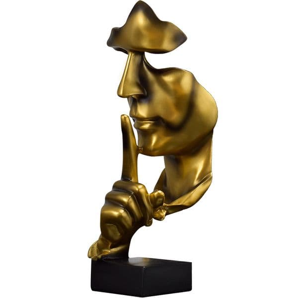 European Keep Silence Abstract Statue Decorative Objects Resin Craft Ornament Office Desktop Ornament