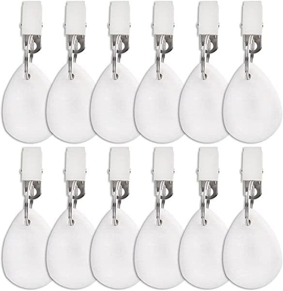 Hooks Rails Tablecloth Weights, Marble Stone Table Cloth Weight Indoor Outdoor, Teardrop Heavy Table Cover Holder Hanger with Metal Clip XB1