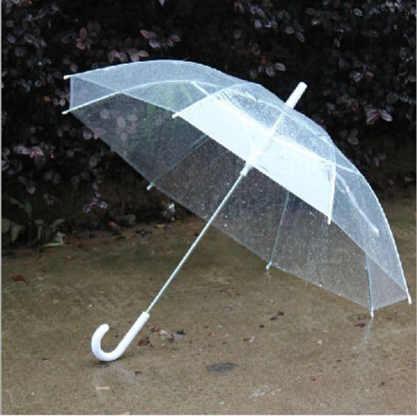 50PCS Fedex Free Wholesale Transparent Umbrellas Clear PVC Umbrellas Long Handle Umbrellas Rainproof