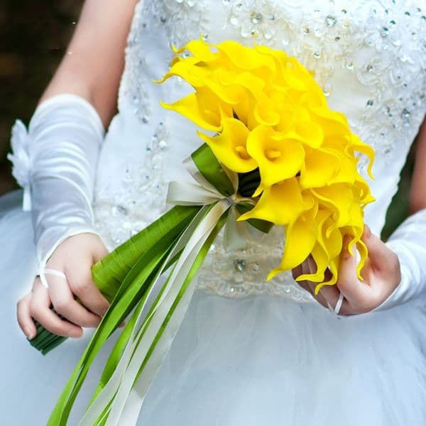 Hot Sale 50Pcs Wholesale White Color Flowers Calla Lily Bridal Wedding Latex Real Touch Flower Bouquet B2