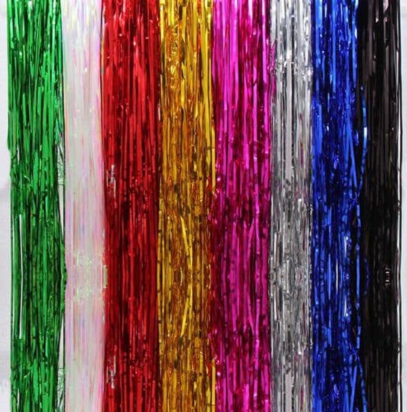 Laser rain curtain party wedding Backdrop decoration 9.5cm X 100cm metallic shimmer tassel room birthday festive christmas decor supplies