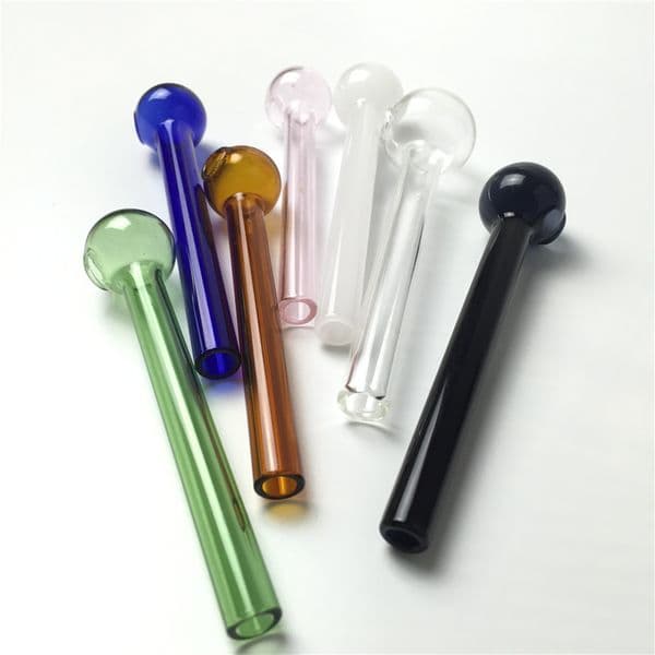 10cm Colorful Hand Glass Oil Burner for Smoking Thick Pyrex Oil Burner Pipe Cheap Hand Pipe Thick Smoking Bubbler