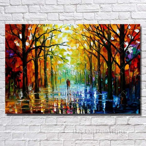 Wall Hanging Scenery Painting Modern Living Room Decoration Hand Painted Knife Oil Painting Modern Canvas Art No Framed