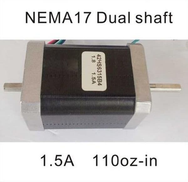 NEMA 17 Dual Shaft Stepper 110 oz-in Body Length 63mm CE Rohs NEMA17 Motor CNC 3D Printer Motor