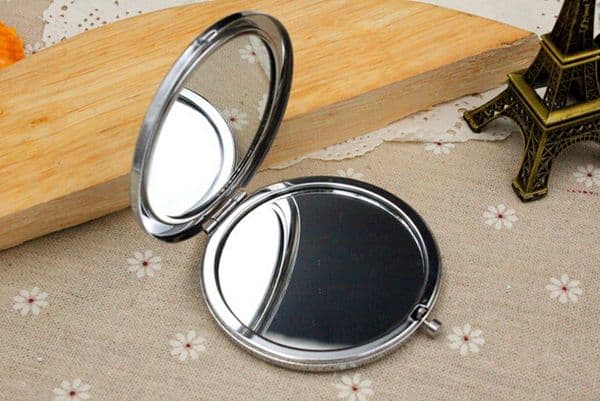 Free shipping 200pcs/lot DIY Kit Blank Compact Mirror with 58mm epoxy stickers, Pocket mirror supply, Make Up Mirror, Double Sided Mirrors
