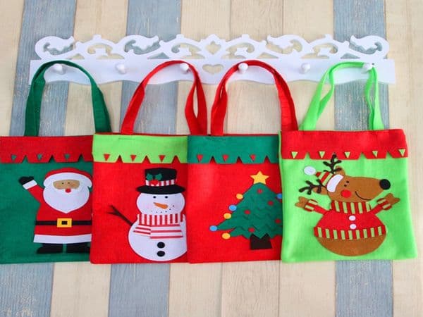20pcs/lot Fast shipping new Creative Santa Claus Handle Sack Christmas Gift Bag Decoration 4 styles