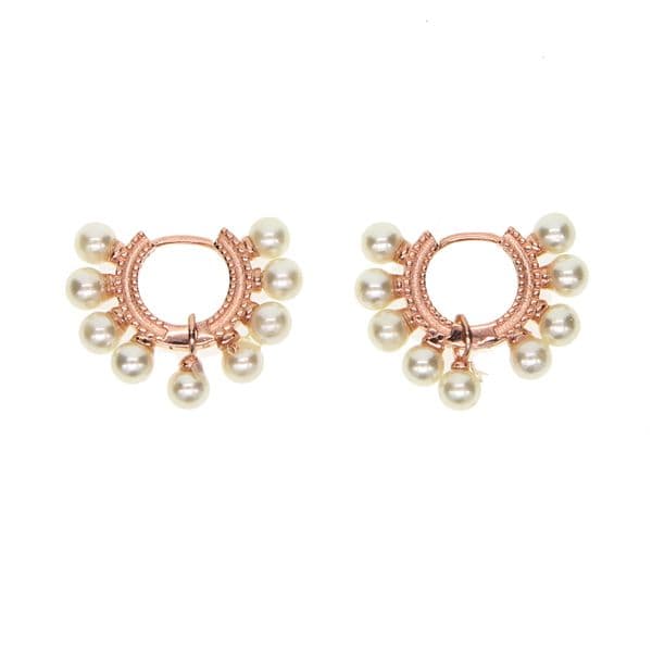 2024 Sterg Sea Bead Hie Hoop Earrings, Elegant Delicate Jewelry Women and Girls, Perfect for Style Sier Pearl Earrings