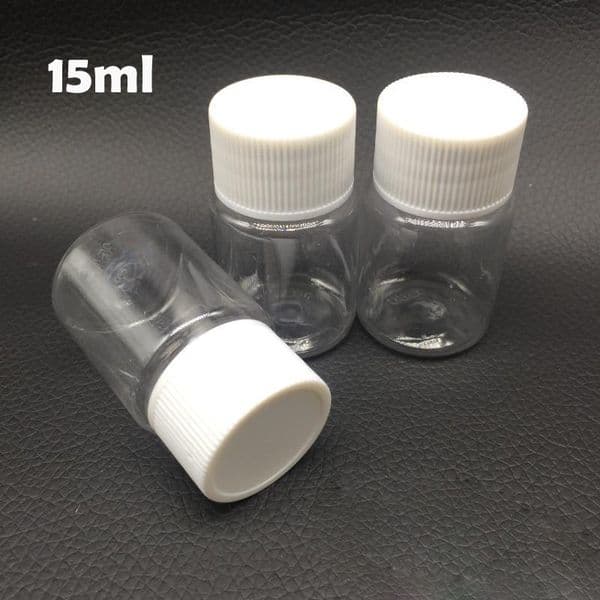 wholesale (500pcs/lot) 15ml/15g Transparent PET Bottle,Pill Packing Bottle, Plastic Bottle with aluminium foil pad