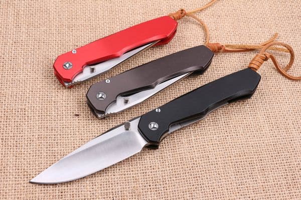 High End Survival Tactical Folder Blade Knife D2 Steel Satin Drop Point folding knife Blades T6061 Aluminum Handle EDC Pocket Knifes Ball Bearing Knives