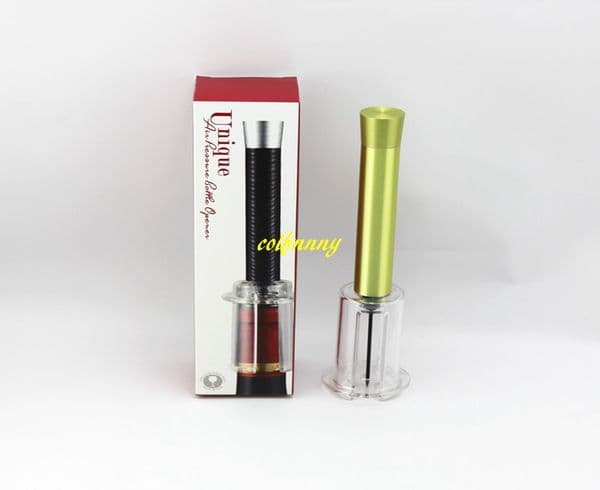 50pcs/lot Fast Shipping Aluminum Red Wine Opener Air Pressure Cork Bottle Pump Corkscrew Cork Out Tool Retail box