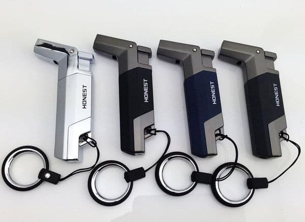 Free Shipping New Arrival Honest Windproof Stainless Steel Butane Jet 1300 Torch Lighter Key Ring - No Gas