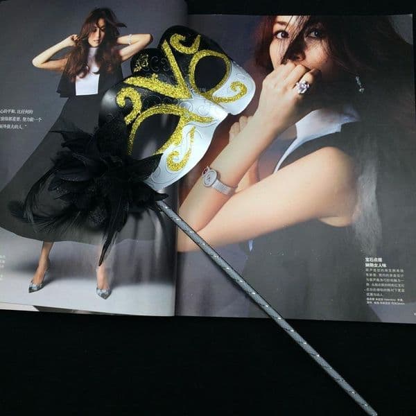 2016 New Party Masks on stick Flower Aside Half Face Venetian Masquerade Mask On Stick Novelty Gift mix color free shipping
