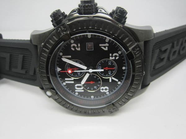 Stainless Steel Men's Watch with Quartz Movement and Black Rubber Strap - by IKWATCHES 04