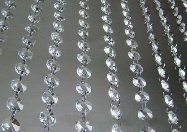 New Wedding Party Decoration Clear Acrylic Crystal Octagonal Bead Curtain Garland Strands DIY Craft Christmas Tree Hanging Ornament