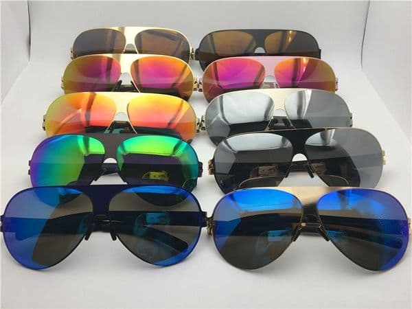 New mens man Franz pilot with mirror ultralight frame Memory Alloy oversized sunglasses for women cool outdoor design