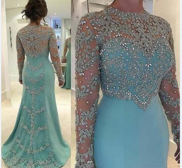 2021 Mint Green New Mother Of The Bride Dresses Silver Lace Appliques Beaded Long Sleeves Illusion Plus Size Party Dress Wedding Guest Gowns