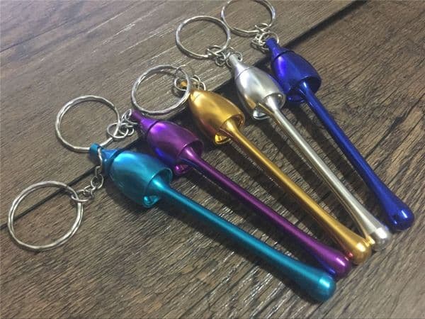 high quality Cheap Aluminum Keychain mushroom Tobacco pipe metal mini smoking pipe pipes smoking accessories keychains key chain