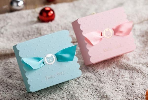 Baby Shower Candy Favors Box Blue Pink Creative Party Decorations Baby Girl Boy Sweets Bags Wedding Christmas Birthday Kids gift wrap
