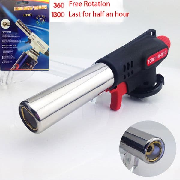 1300C Butane Torch Windproof jet flame lighter Multy Purpose Lighter BBQ kitchen Culinary Refillable Free Rotation