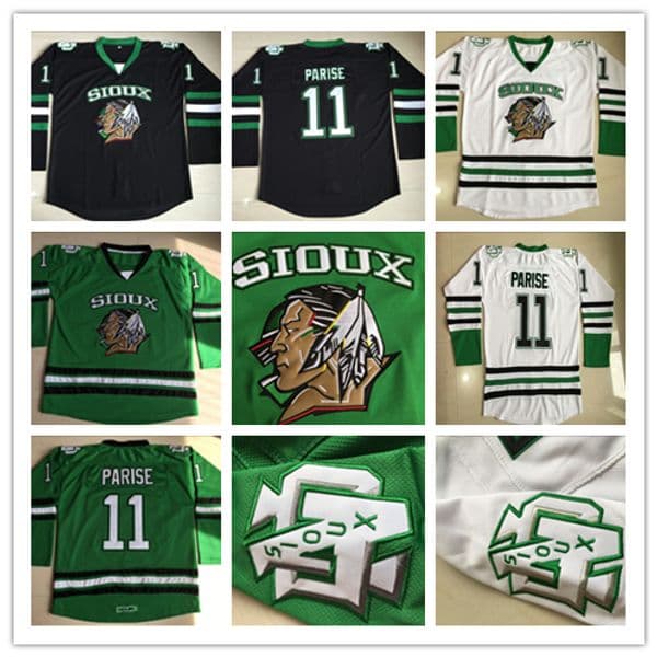 11 Zach Parise North Dakota Fighting Sioux College Hockey Jersey Fighting Sioux Jersey Stitched And Embroidery Top Quality