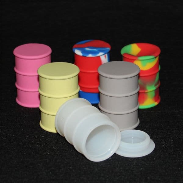 26ml Oil Barrel silicone jar dab wax container silicone wax oil dab container for ecig vapor glass bong bho butane hash oil