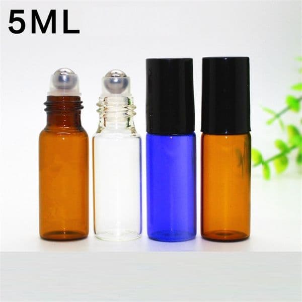 New Portable 5 ml ROLL Glass bottle fragrance THICK Glass bottle ESSENTIAL OIL GLASS Roller ball bottle B1141