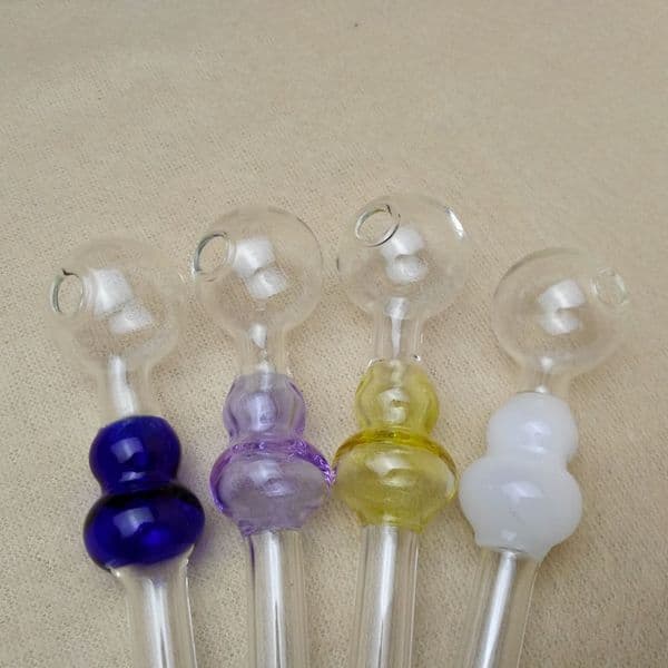 13cm Glass oil dab pipes Clear Glass Oil Burner Tube Smoking Pipes Nail hand Pipe