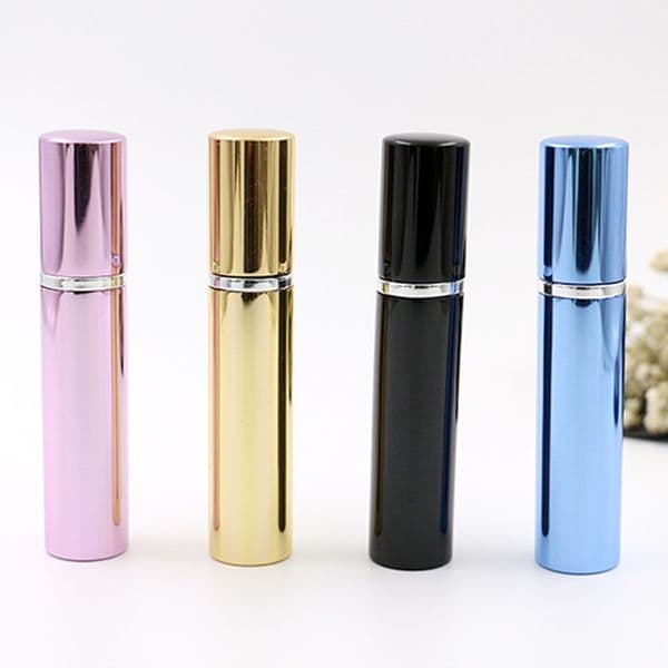 wholesale Luxury 7ml Aluminum Perfume Bottle Pipe Shine Bright Bottles Atomizer Spray Travel Glass Refillable Tube Vail Atomiz Liquid Container Sample