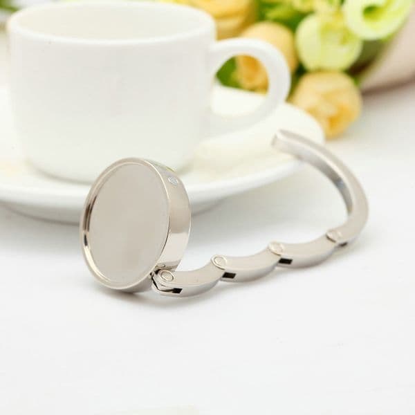 Blank DIY Handbag Hook Portable Folding Handbags Hange Bags Desk Hanger Multiple Desks Hangers Foldable Purse Bag Hooks Holder Support Logo Customized