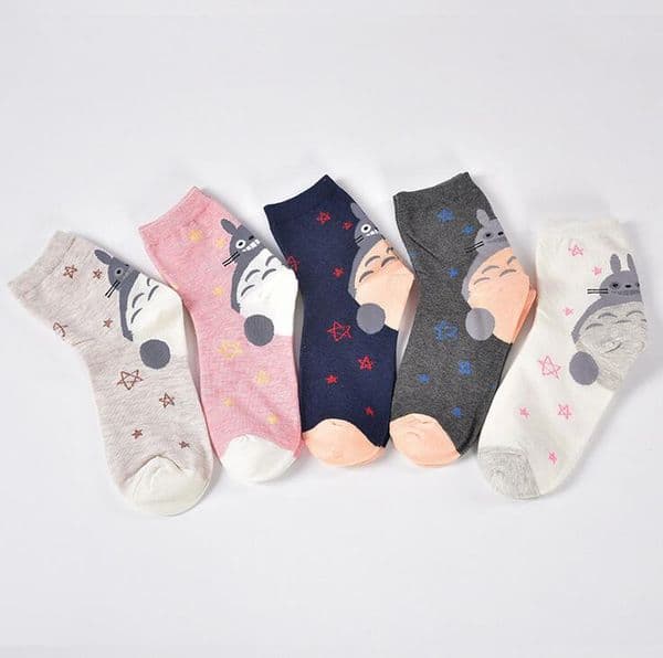Good A++ Spring and autumn new Totoro cotton breathable cartoon in the tube female socks LW035