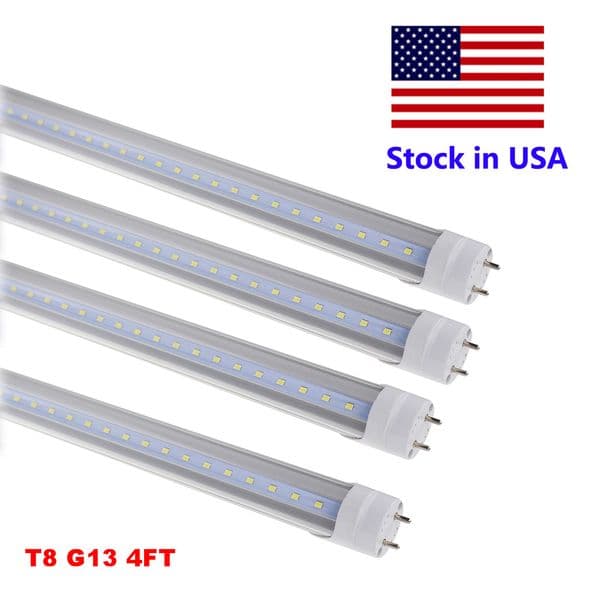 LED Tube Lights 4 ft 4Feet 18W 22W 28W Shop Lighting Fixture 4ft Clear Cover G13 Bi-pin 120V Dual End Power Bulbs Light Retail/Wholesale