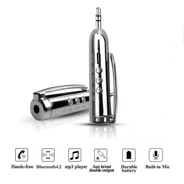 Universal Bluetooth Handsfree AUX In Car Audio Adaptor  Compatible with Most Vehicle Stereos and Headphones