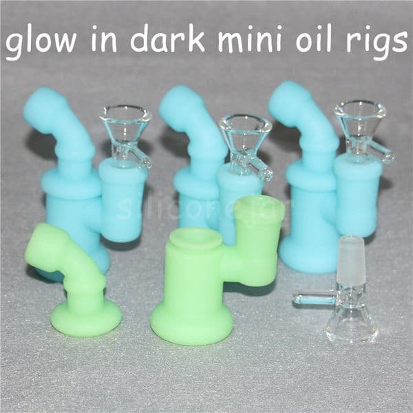 Novelty Design Hookahs Wax Vaporizer Vape Pen Portable Glow Silicone Bongs Plastic Bong Oil Rig Nectar Mini Water Pipes
