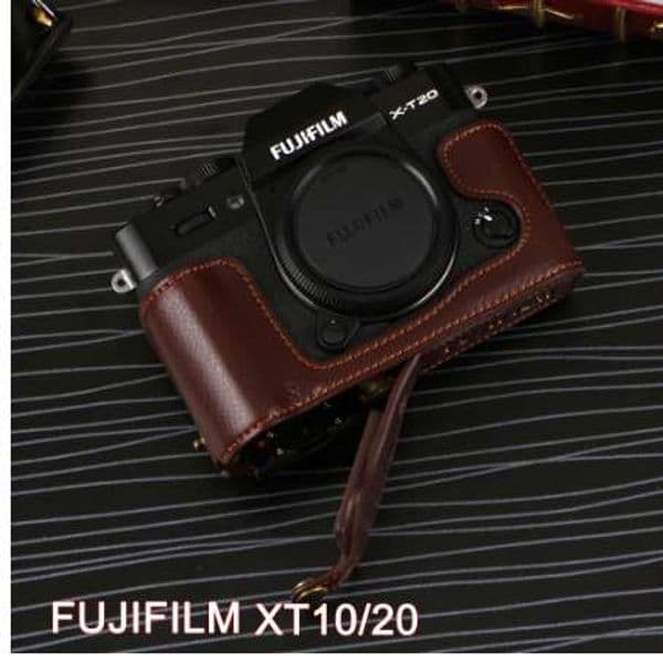 Genuine Leather Camera Case For FujiFilm Fuji XT10 X-T10 XT20 XT-20 Leather Camera Half Bag Body Set bottom Cover Open battery