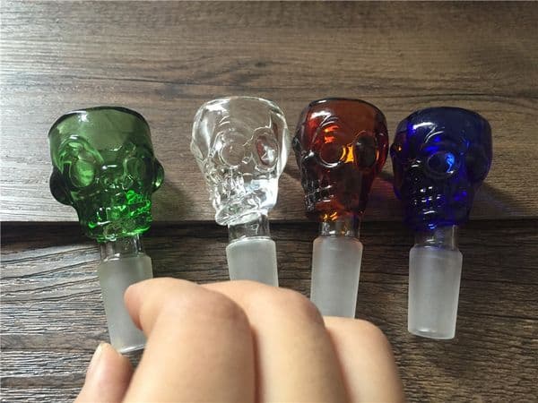 high quality skull Bowl for Glass Bongs Funnel Bowls Pipes 5mm Thick slides bong smoking color piece heady oil pieces 14mm slide
