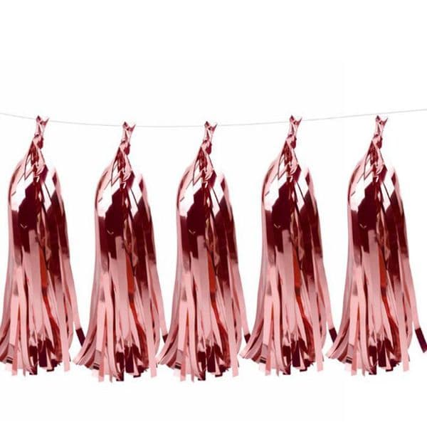 5 Sheets/set Decorative DIY Tissue Garland Foil Gold Silver Tassel Fringe Bunting Backdrop Party Decorations QW8159