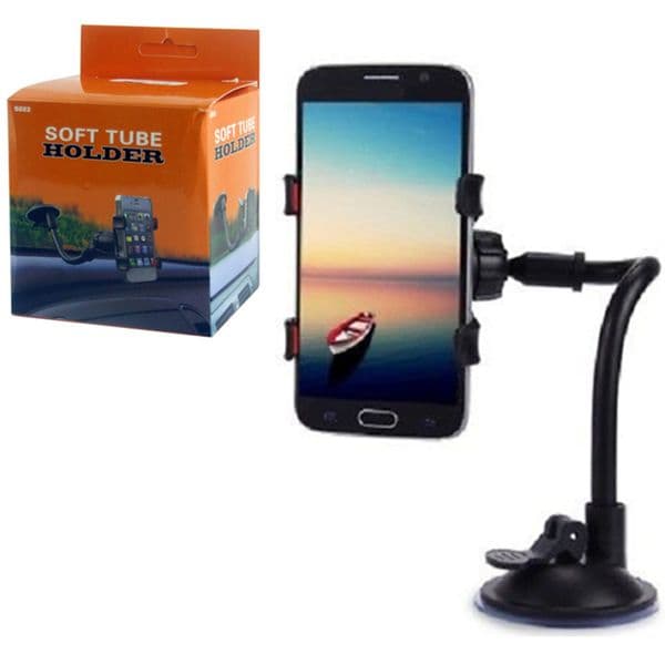 Universal Car Phone Mount Long Arm Clamp with Double Clip Strong Suction Cup Cell Phone Holder for iPhone 8 X 7 Samsung S8